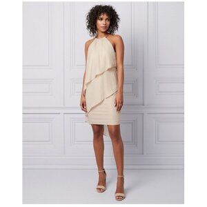 Women Le Chateau Foil Chiffon Halter Dress XXL